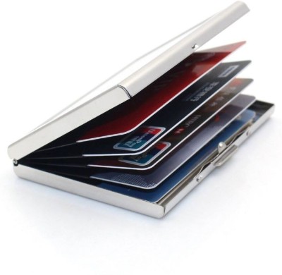 BANISTROKES Steel 6 Card Holder(Set of 1, Silver, Black)