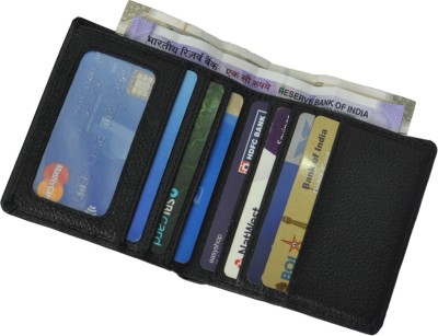 DUO DUFFEL RFID Protected Slim Genuine Leather 7 Card Holder(Set of 1, Black)