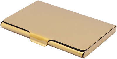 Lestylo RFID Safe Golden Metal Card Holder with Clasp Closure – Secure & Stylish 6 Card Holder(Set of 1, Gold)