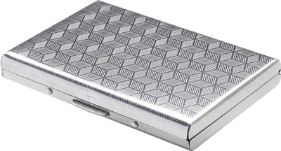 PINMORA The Metal Credit/Debit Cardholder With Cube Mirror Design 6 Card Holder(Set of 1, Silver)