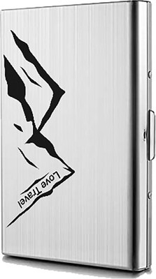 StealODeal Long Lasting Mountain Print Front Pocket Business Credit/Debit/ATM Slots 6 Card Holder(Set of 1, Silver)