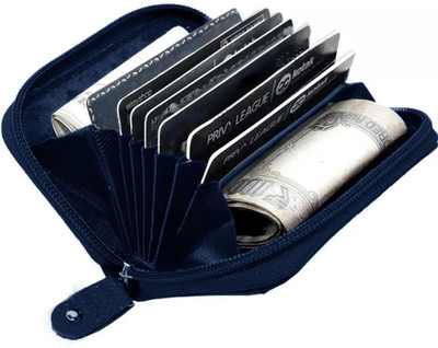 GREEN DRAGONFLY® Leather Wallet, Debit/ Credit Card Holder For Men Women 7 Card Holder(Set of 1, Blue, Multicolor)