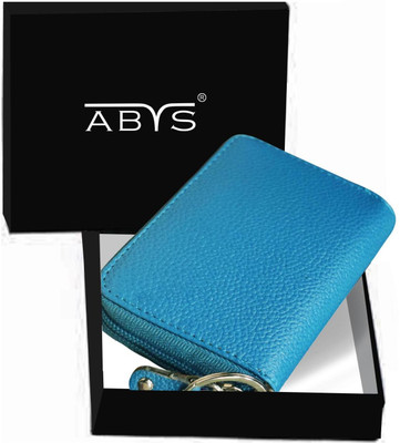 ABYS Unisex Genuine Leather Wallet | RFID Card holder | 7 Slots Card Holder 10 Card Holder(Set of 1, Blue)