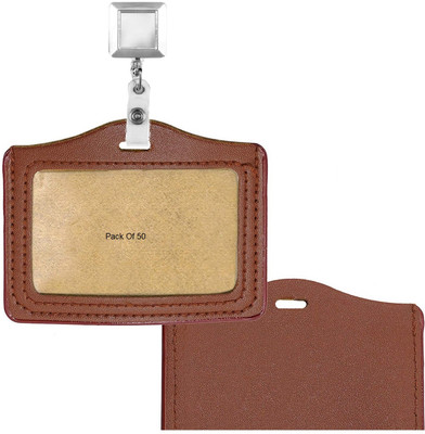 SHINING ZON 1 Card Holder(Set of 50, Brown)