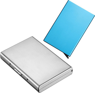 Encelade 8 Card Holder(Set of 2, Silver, Blue)