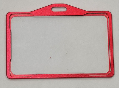 NSSP Horizontal Aluminum i Cards| Hard Metal ID Card Holder/Badge for Office 1 Card Holder(Set of 1, Red)