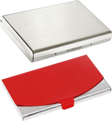 OFIXO Steel Credit Card Holder, Wallet Slim Metal Case 6 Card Holder(Set of 2, Multicolor)