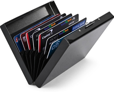 EYES BLINGS RFID Blocking Credit/Debit/ATM Card Holder For Men & Women Slot 10 Card Holder(Set of 1, Black)
