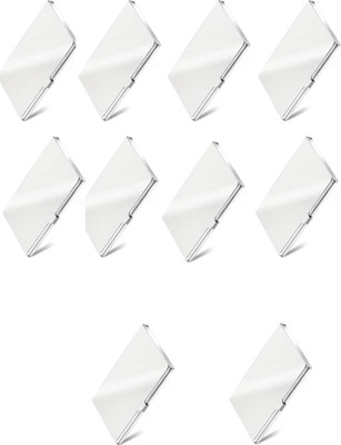 KKSW Satin Unisex Business Card Holders 8 Card Holder(Set of 10, Silver)