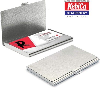 Kebica Unisex Steel ATM/Visiting/credit Card Holder, Business Card Case Holder 10 Card Holder(Set of 1, Silver)