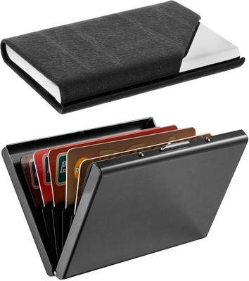 OFIXO Steel Credit Card Holder, Wallet Slim Metal Case 6 Card Holder(Set of 2, Multicolor)