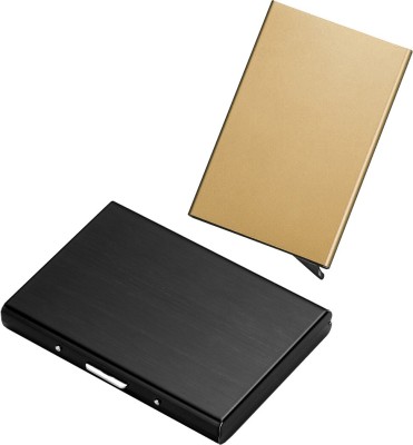 Encelade 8 Card Holder(Set of 2, Gold, Black)