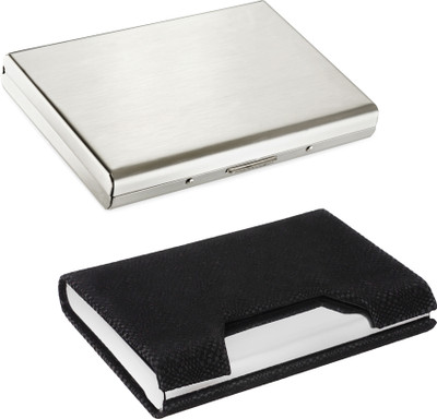 OFIXO 6 Card Holder(Set of 2, Silver)