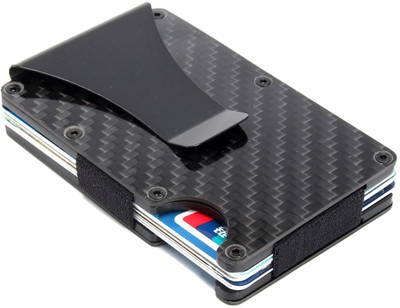 Yellowcoin Wallet for Men RFID Blocking Fiber Metal Credit Card Holder with Money Holder 10 Card Holder(Set of 1, Black)