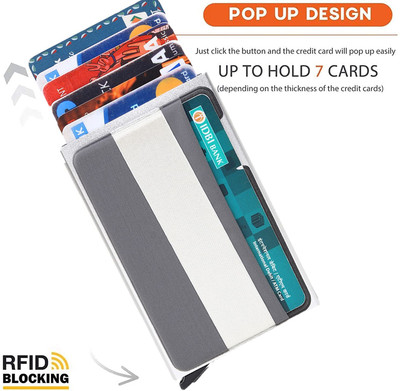 Kan 7 Card Holder(Set of 1, Silver)