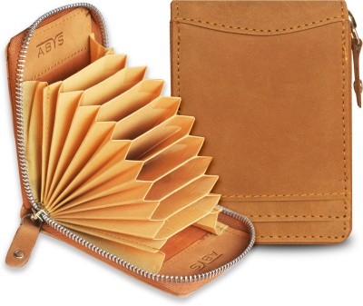 ABYS Genuine Leather 8 Card Holder(Set of 1, Tan)