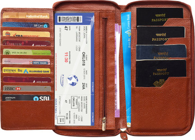 ABYS Genuine Leather Passport Holder | Travel Document Organizer for Men and Women(Maroon)