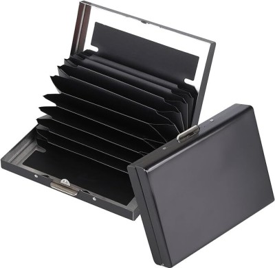 StealODeal Black RFID Blocking Metal ATM/Credit/Debit For Man & Woman Slots 10 Card Holder(Set of 1, Black)