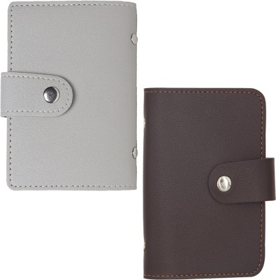 Encelade 24 Card Holder(Set of 2, Grey, Brown)