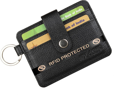 HIDE & SLEEK Card Holder 4 Card Holder(Set of 1, Black)