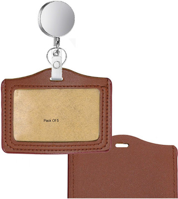 SHINING ZON 1 Card Holder(Set of 5, Brown)
