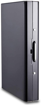 StealODeal 8 Slot Stainless Steel RFID Blocking Premium Credit/Debit 8 Card Holder(Set of 1, Black)