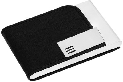 Bluedeal Premium Classic Leather & Stainless Steel Credit Card case, Business Wallet 8 Card Holder(Set of 1, Black)