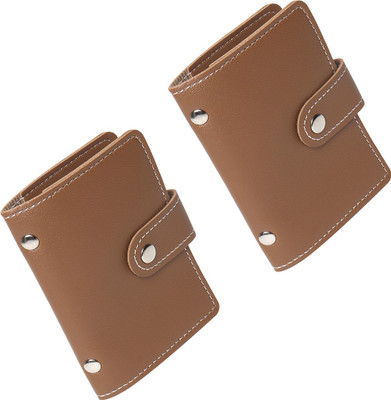 StealODeal Pu Leather Business Visiting Credit/Debit 24 Card Holder(Set of 2, Brown)