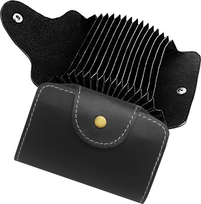 GREEN DRAGONFLY Black PU Leather- Wallet For Men And Women 15 Card Holder(Set of 1, Black)