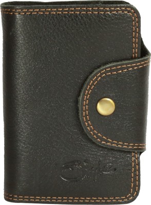 Style 98 Men Black Genuine Leather Card Holder(20 Card Slots)