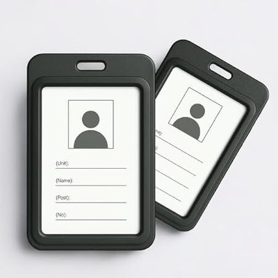 GPN PRINT Natural Hard Metal (Aluminum Alloy) PVC ID Card Holder/Badge with Scratch Guard 2 Card Holder(Set of 2, Black)