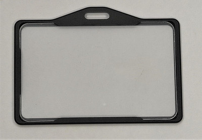 NSSP Horizontal Aluminum i Cards| Hard Metal ID Card Holder/Badge for Office 1 Card Holder(Set of 25, Black)