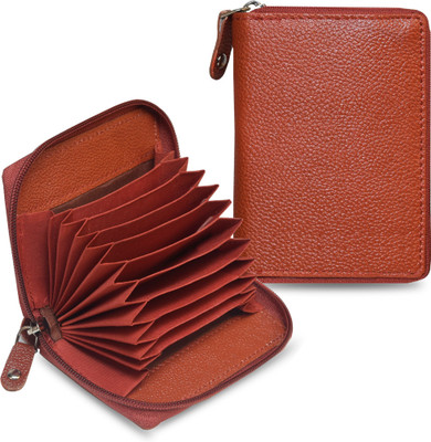 ABYS RFID Protected Genuine Leather 9 Slots Card holder for Men and Women 8 Card Holder(Set of 1, Maroon)