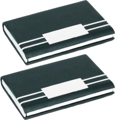 OFIXO 1132_Pack of 2 Steel Credit Card Holder, Wallet Slim Metal Case for Women or Men 6 Card Holder(Set of 2, Black)