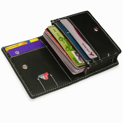 MATSS Men Black Artificial Leather Wallet(10 Card Slots)