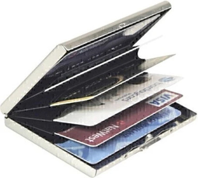 Empreus Stainless Steel 6 Card Holder(Set of 1, Silver)