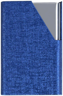 MOMISY PU Business Visiting Card Case Debit Credit ATM Card Holders for Men & Women 20 Card Holder(Set of 1, Blue, Silver)