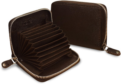 ABYS Genuine Leather Unisex RFID Protected Debit| Credit| ATM Card Holder 8 Card Holder(Set of 1, Brown)