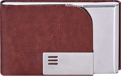 minibuy Stainless Steel Card Holder for Unisex Credit|Debit|ATM|Business Visiting 20 Card Holder(Set of 1, Brown)