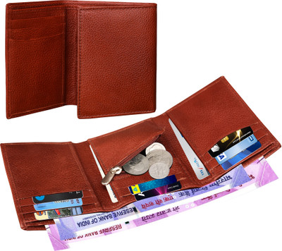 ABYS Men Casual, Ethnic, Evening/Party, Formal, Travel, Trendy Maroon Genuine Leather Wallet(12 Card Slots)