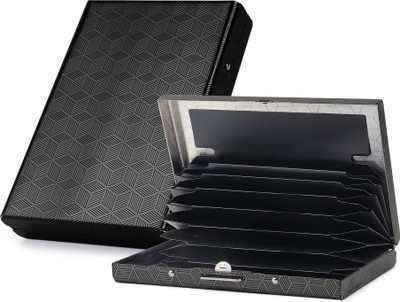 Flipkart SmartBuy RFID Protected Illusion Cube Design Credit/Debit For Men & Women Slots 8 Card Holder(Set of 1, Black)