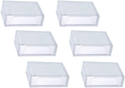 NSSP Transparent Business Card Holder Box – Safe & Durable Storage 100 Card Holder(Set of 100, Silver)