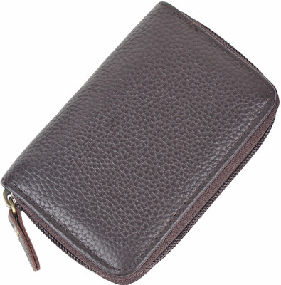 Classium Dark Brown RFID Protector Leather Wallet For Men|Woman|Zipper| 12 Card Holder(Set of 1, Brown)