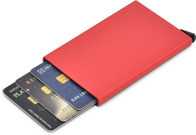 Yellowcoin Metal Credit and Debit Card Holder Slim Pop Up Metal Wallet Case for Men & Women 6 Card Holder(Set of 1, Red)