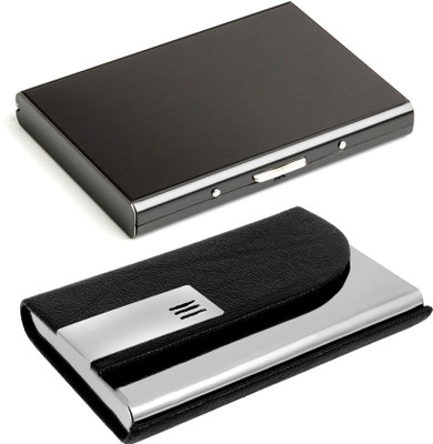 OFIXO Steel Credit Card Holder, Wallet Slim Metal Case 6 Card Holder(Set of 2, Multicolor)