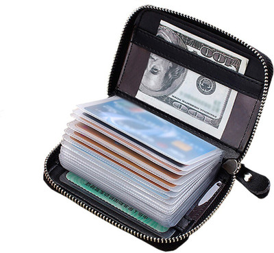 HIDE & SLEEK Card Holder 15 Card Holder(Set of 1, Black)