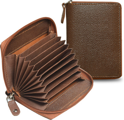 ABYS Genuine Leather RFID Protected Credit | Business | ATM & Debit 9 Slots Wallet 15 Card Holder(Set of 1, Tan)