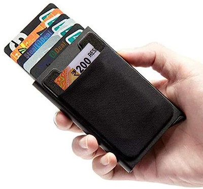 Flipkart SmartBuy RFID Protected Aluminium pop Up Jacket Credit/Debit/ATM 6 Card Holder(Set of 1, Black)