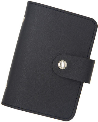 StealODeal Black Leather Debit/Credit/ATM 28 Slots Business 24 Card Holder(Set of 1, Black)