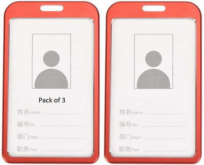 SHINING ZONN 1 Card Holder(Set of 3, Red)